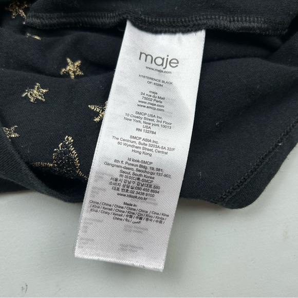 Maje Terence embroidered cotton t-shirt black/gold - Picture 9 of 12